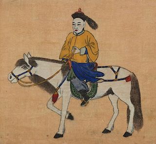 Chinese Mongolian Painting of Horseman