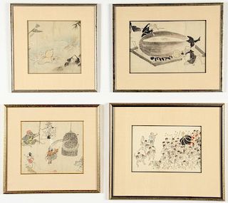 4 Chinese Works on Paper