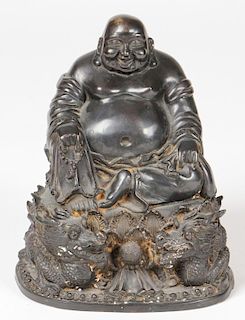 A Chinese Bronze Happy Buddha