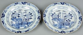 2 Antique Chinese Blue and White Plates