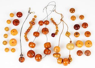 Mixed Lot of African Amber and Resin Beads