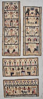 4 Antique Egyptian Cotton Applique Panels