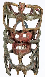 Vintage Mexican Guerrero Diablo Mask