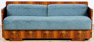 Art Deco Burl Veneer Sofa
