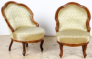 2 French Louis Philippe Slipper Chairs