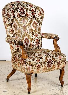 French Louis Philippe Uphoolstered Armchair