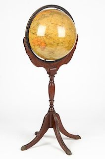 Vintage Phillips Terrestrial Globe on Tripod Stand