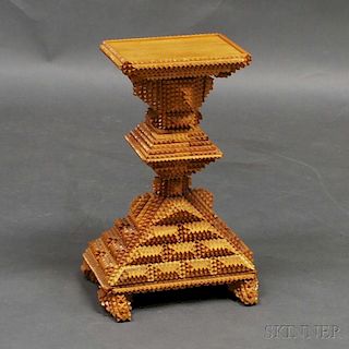 Chip-carved Tramp Art Occasional Table