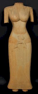 Khmer Baphuon Style Sandstone Figure of Uma