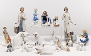 Porcelain People and Pet Figurine Assortment
