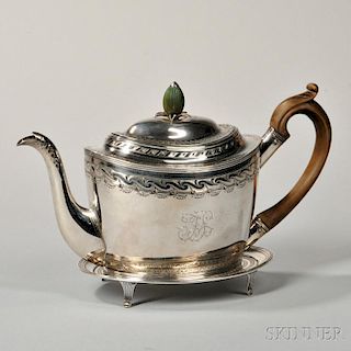 George III Sterling Silver Teapot and Stand