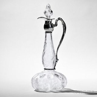 Edward VII Sterling Silver-mounted Colorless Glass Ewer