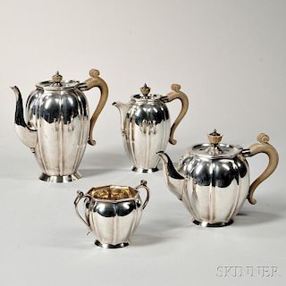 Four-piece Elizabeth II Sterling Silver Tea and Coffee Service