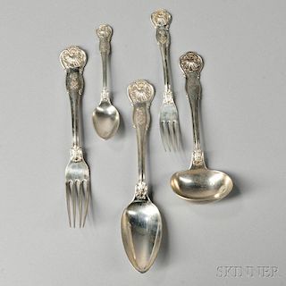 Fifty-two Pieces of German .800 Silver Flatware