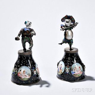 Two Austrian Silver and Enamel Figures