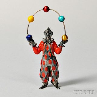 Tiffany & Co. Sterling Silver and Enamel Circus Figure
