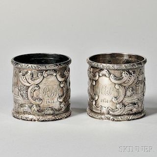 Two Chinese Export Silver Beakers