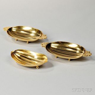 Three Tiffany & Co. Sterling Silver-gilt Dishes