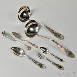 Thirty-seven Pieces of Sterling Silver Flatware