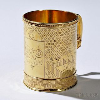 Tiffany & Co. Sterling Silver-gilt Japonesque Christening Cup