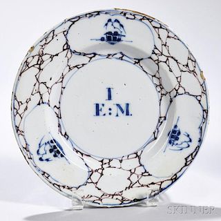 Tin-glazed Earthenware Cracked Ice   Plate