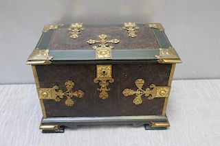 Antique Continental Leather Covered Box.