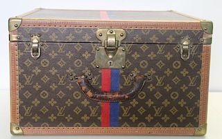 Vintage Louis Vuitton Trunk with Painted Stripes.