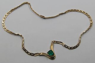 JEWELRY. Emerald and Gold Necklace.