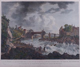 "The Rhine" Hand-Colored Engraving