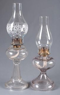 Queen Anne Oil Lamp & Other, Two (2)