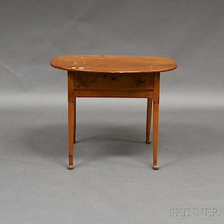 Queen Anne Cherry Oval One-drawer Tea Table