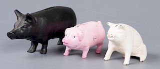 Reproduction Cast Iron Pig Banks, Three (3)