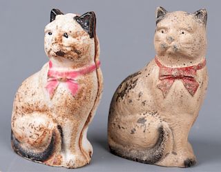Vintage Cast Iron Cat Banks, Two (2)