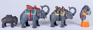 Reproduction Cast Iron Elephant Banks, Four (4)