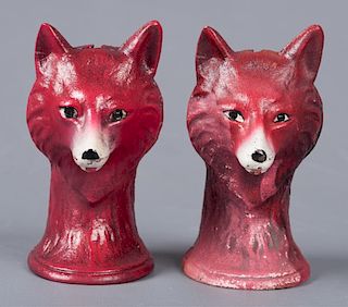Reproduction Cast Iron Red Fox Banks, Two (2)