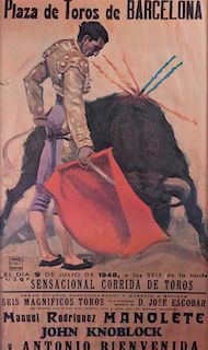 Manuel "Manolete" Rodriguez Bullfighting Poster
