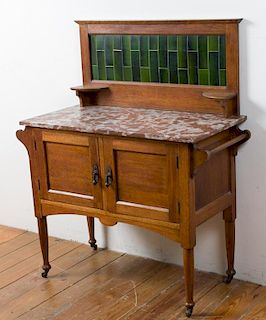 Victorian Tile Back, Marble Top Washstand