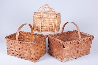 Wicker Baskets, Three (3)