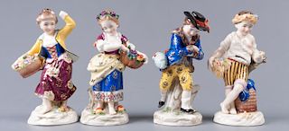 Chelsea Style Porcelain Figures, Four (4)