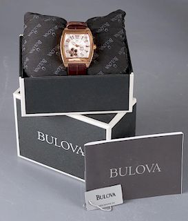 Bulova Women's 97P101 Floral Aperture Dial Watch