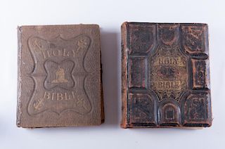 Leather Bound Holy Bibles, Two (2)