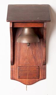 Antique Wooden Dinner Bell w/ Byron Poem
