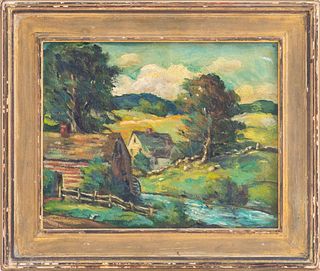 H. Hilliard Smith Country Landscape Oil on Panel