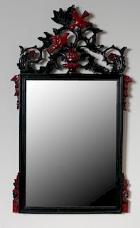 Beveled Mirror w/ Carved Frame