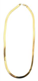 14 Karat Gold Flat Necklace