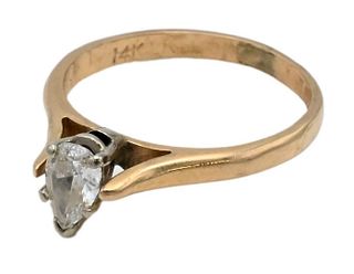 14 Karat Gold and Diamond Engagement Ring