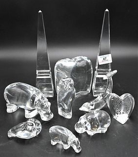 Ten Piece Baccarat Crystal Group