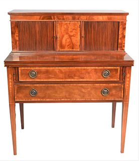 Inlaid Federal Style Two-Part Tambor Desk