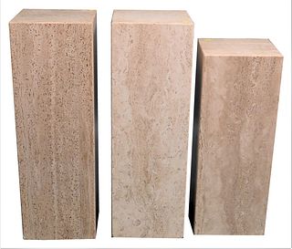 Set of Three Granite Pedestals