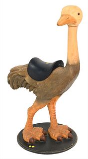 Art Ritchie Custom Carved Wood Mock Carousel Ostrich